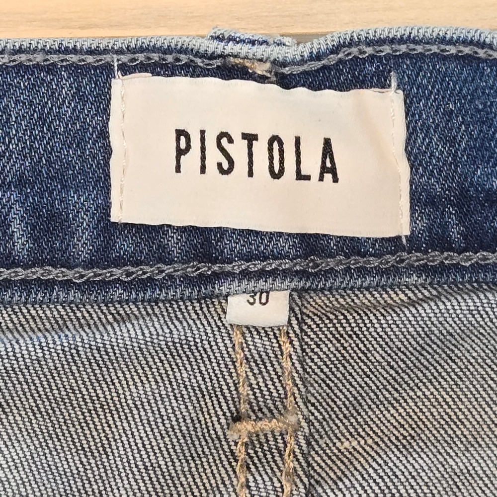 Pistola Flare Jeans Women 30 Blue High Rise Distressed Raw Hem P00016088SJ‎ - Picture 4 of 11